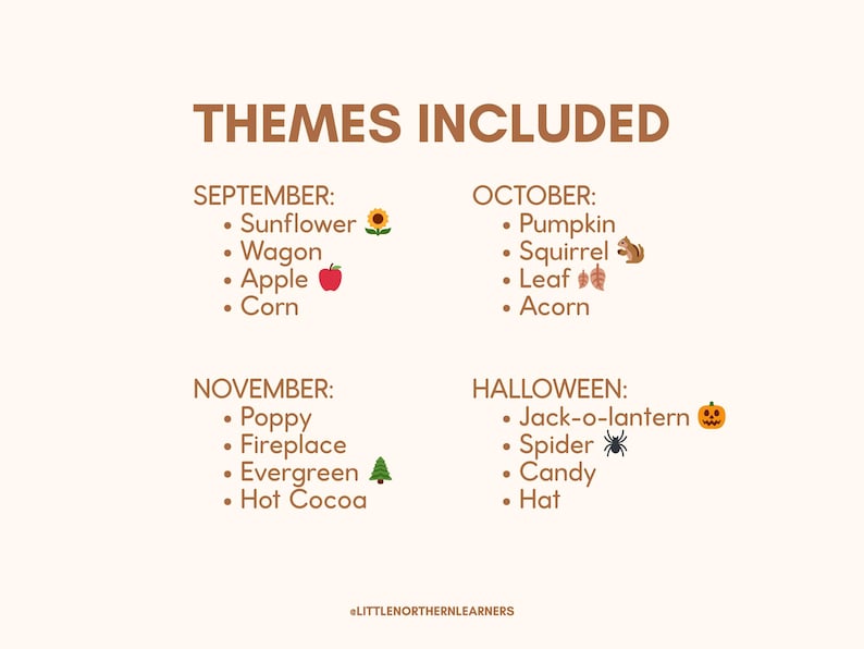 Fall Preschool Activity Bundle: Monthly Themed Pre-K Units (PDF Download) image 7