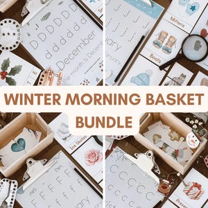 Winter Morning Basket Preschool Activity Bundle | Monthly Theme Pre-K Units | December | January | February | Christmas Preschool Activities