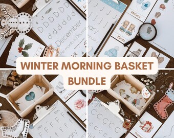 Winter Preschool Activity Bundle: December, January, February (PDF Download)
