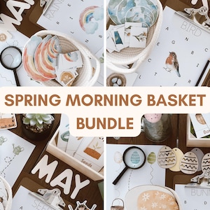 Paquete de actividades preescolares Spring Morning Basket / Unidades preescolares temáticas mensuales / Actividades preescolares de marzo / abril / mayo / Pascua