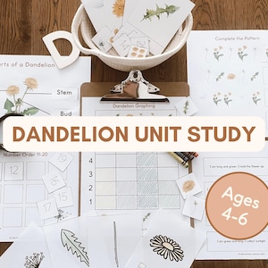 Unidad didáctica sobre el diente de león / Materiales imprimibles para preescolar y educación en casa para la primavera (descarga digital)