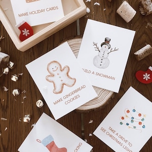 Calendrier de l'Avent imprimable | Cartes d'activités des Fêtes pour enfants | Compte à rebours de Noël pour enfants | Téléchargement de la liste de cadeaux de Noël