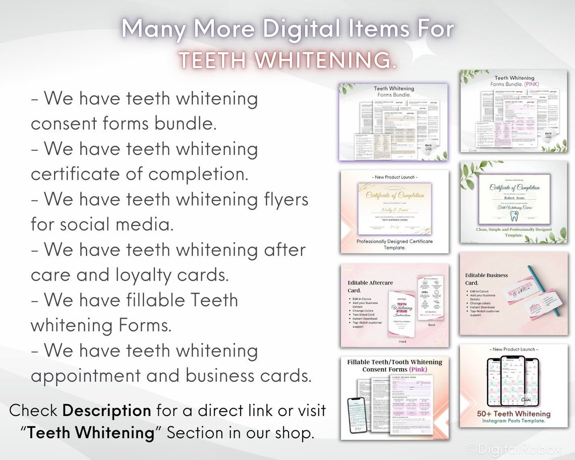 Teeth Whitening Business Card Template, Tooth Whitening Business Card