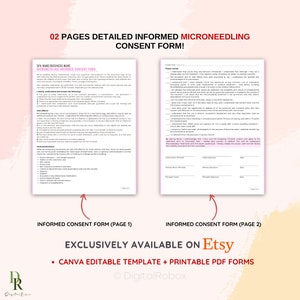 Microneedling Consent Forms, Microneedling Informed Consent Form ...