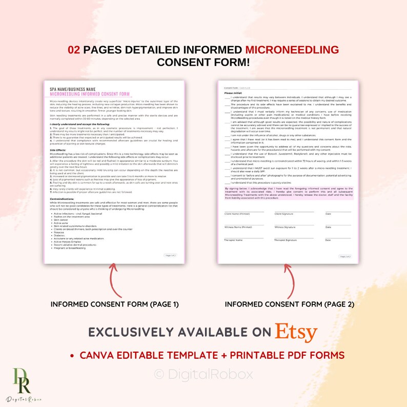 Microneedling Consent Forms, Microneedling Informed Consent Form ...