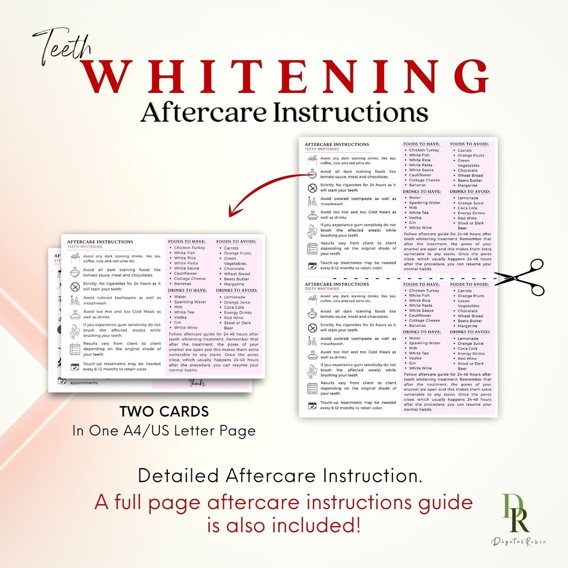 Teeth Whitening Intake Form, Tooth Whitening Consent Form, Fillable