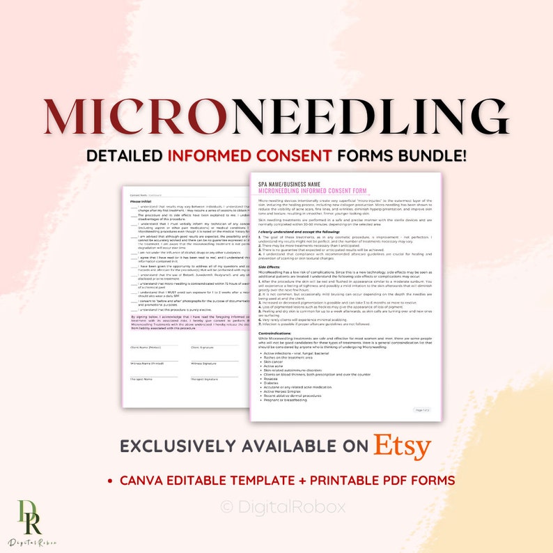 Microneedling Consent Forms, Microneedling Informed Consent Form ...