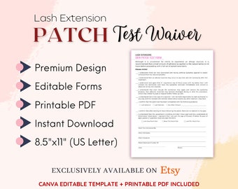 まつげエクステパッチテストフォーム：編集・印刷可能なPDF