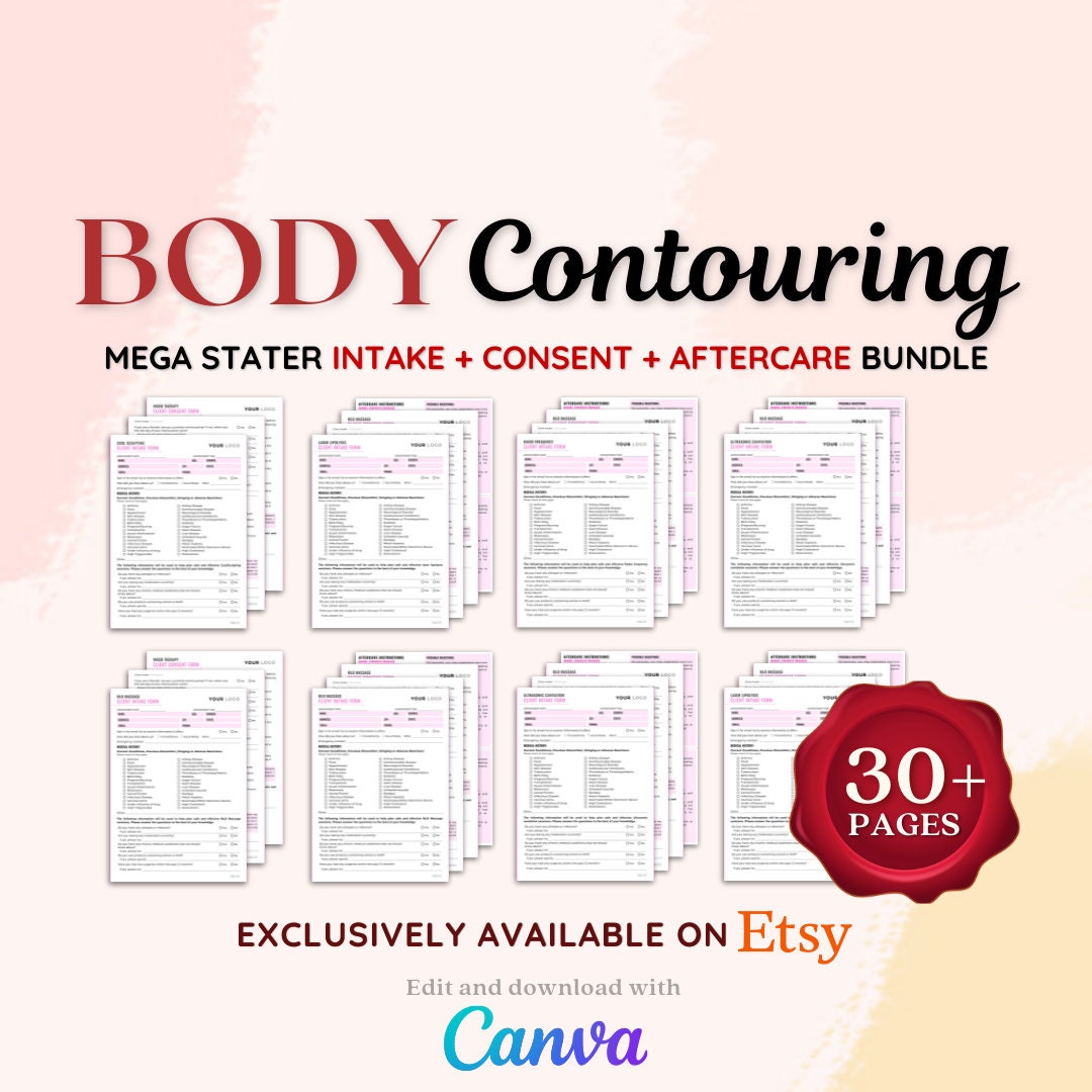 Body Contouring Consent and Intake Forms Waxing Forms Butt Etsy