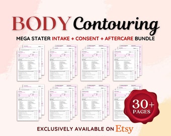 Body Contouring Forms, Body Contour Consent, Waxing Forms, Butt Lift, Fat Cavitation, Radio Therapy & Many More.(Mega Starter Bundle)