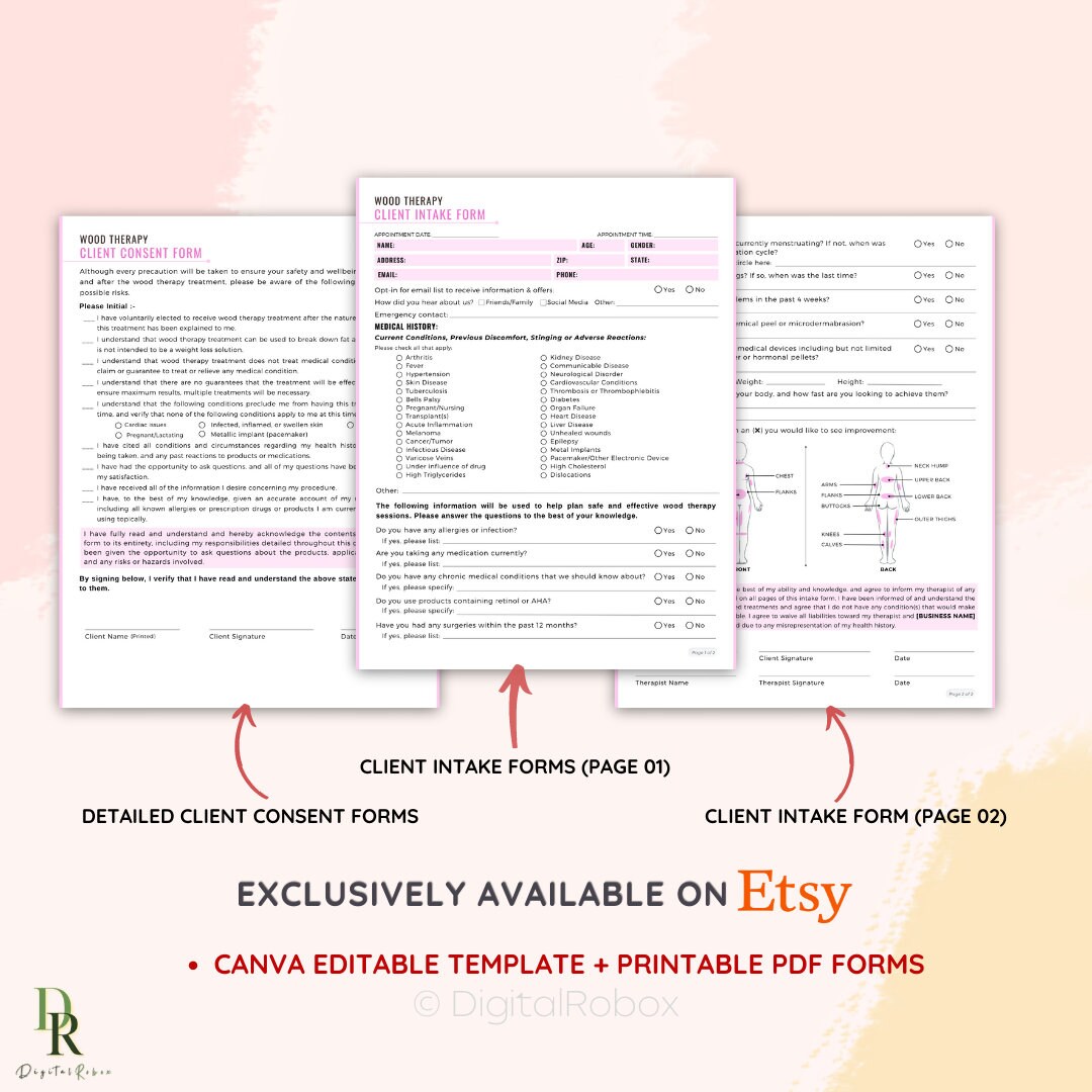 Wood Therapy Body Sculpting Intake And Consent Form Book: Maderoterapia Forms. 50 Intake / 50 Consent Forms(8.5x11 Inches).: Publishing, Red.WMT