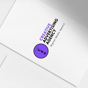 Customisable Logo Canva creative advertising agency fully adjustable edit colours and text purple black
