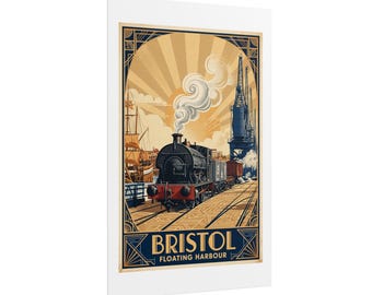 Bristol Floating Harbour train poster Rolled Poster | Vintage travel art
