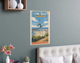 Lyme Regis Vintage Travel Poster Silk Poster