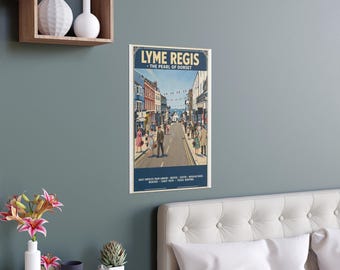 Lyme Regis Vintage Travel Poster Silk Poster