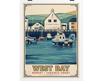 West Bay Dorset Jurassic Coast poster