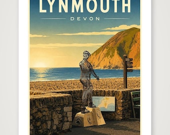 Limited Edition Lynmouth 1 Vintage style poster from an original photograph