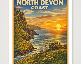 Limited Edition Valley of Rocks Vintage style poster from an original photo