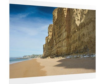 Coastal Cliff Beach Scene Poster | Rolled Poster
