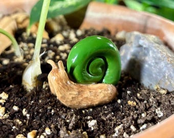 Snail Clay Plant Decoration