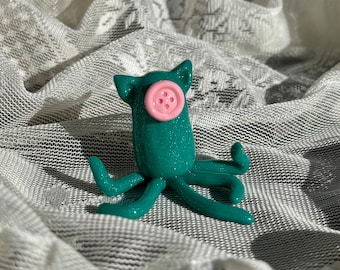 Coraline Cat Squid Clay Figurine