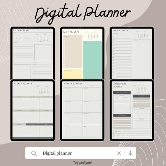 10 Templates Minimalistic Goodnotes Planner Notability Etsy