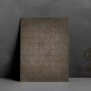 May include: A brown, grid-patterned game board leans against a dark gray wall. The board has a textured appearance with a grid of dark lines. The Reverium logo is visible in the lower right corner, suggesting a tabletop gaming product.