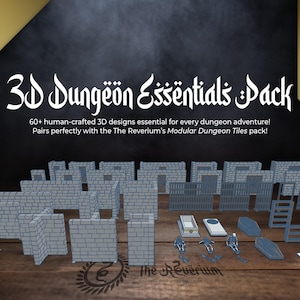 3D Dungeon Essentials Pack - Files (OBJ + STL) - Print at Home