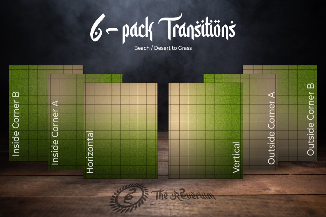 Tileable Transition Maps: Beach to Grass, 6-pack, Print-at-home Pdfs, 1 ...