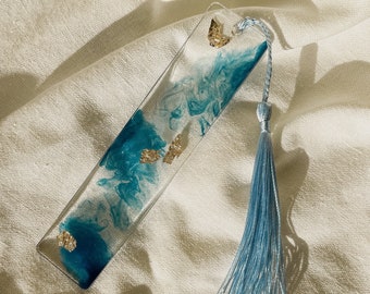 Bookmark Blue Gold | personalized gift | Epoxy Resin | Handmade | Resin Arts | anniversary gift | wedding anniversary gift