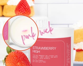 Strawberry High 11oz, Frosted candle (Pink Wick), Guava candle, Barbie candle, pink core candle, non toxic hand poured candles