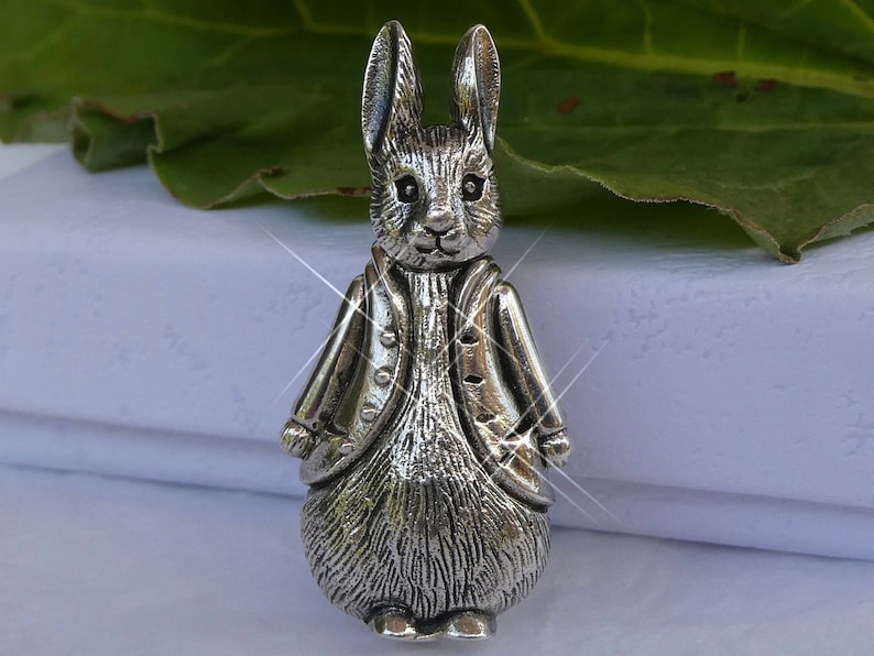 Silver Rabbit Pin PETER RABBIT Brooch/pin *peter Rabbit* Sterling Silver*jewellery Gift ...