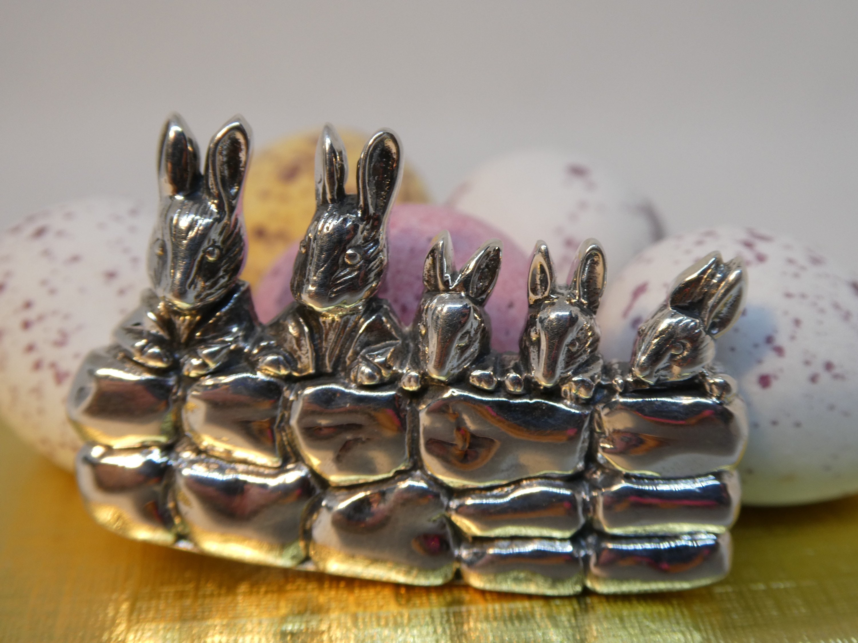 Rabbit/bunny Brooch/pin - Rabbit Family * Silver * Jewellery Gift ...