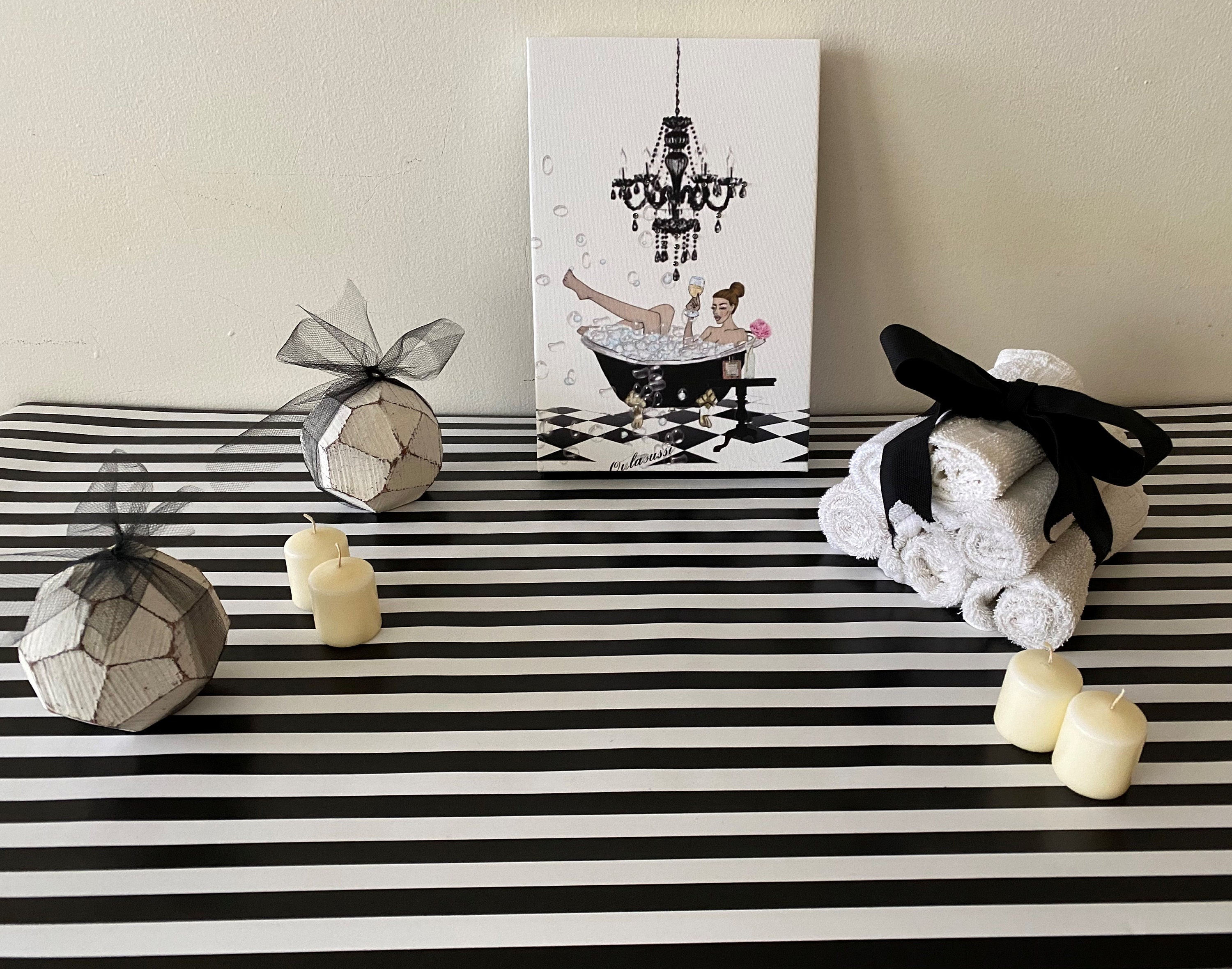 Bubble Bath Wine Original Artwork Cute Bathroom Decor Trendy - Etsy