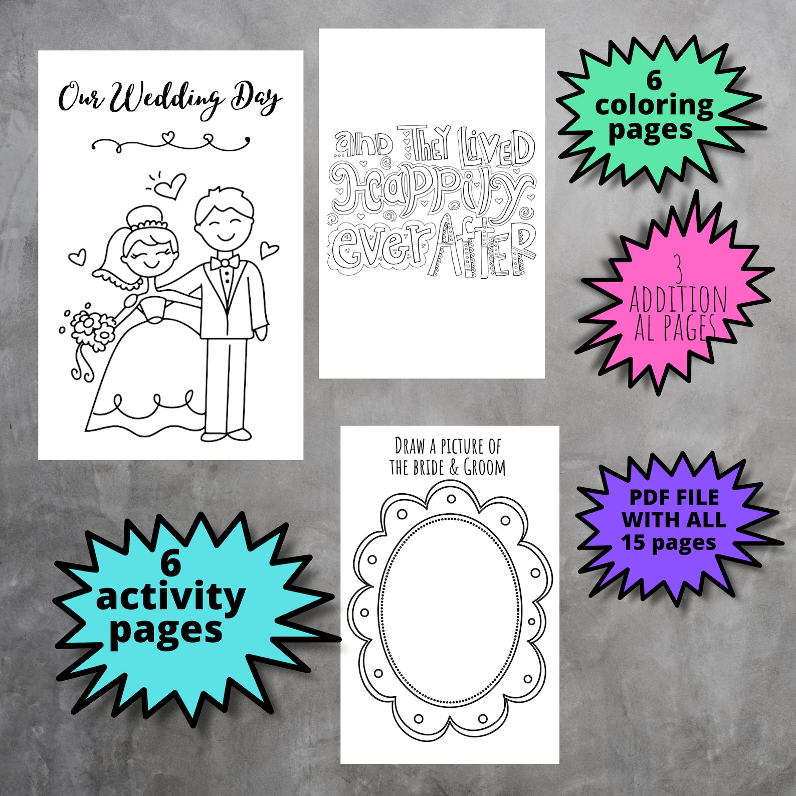 Printable Wedding Activity Pages book - Etsy