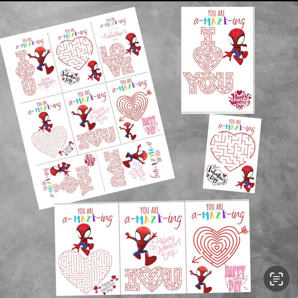 Printable Spider-Man Valentines Cards