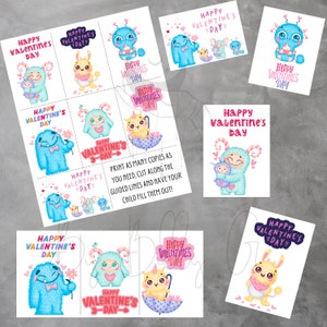 Cute monster valentines
