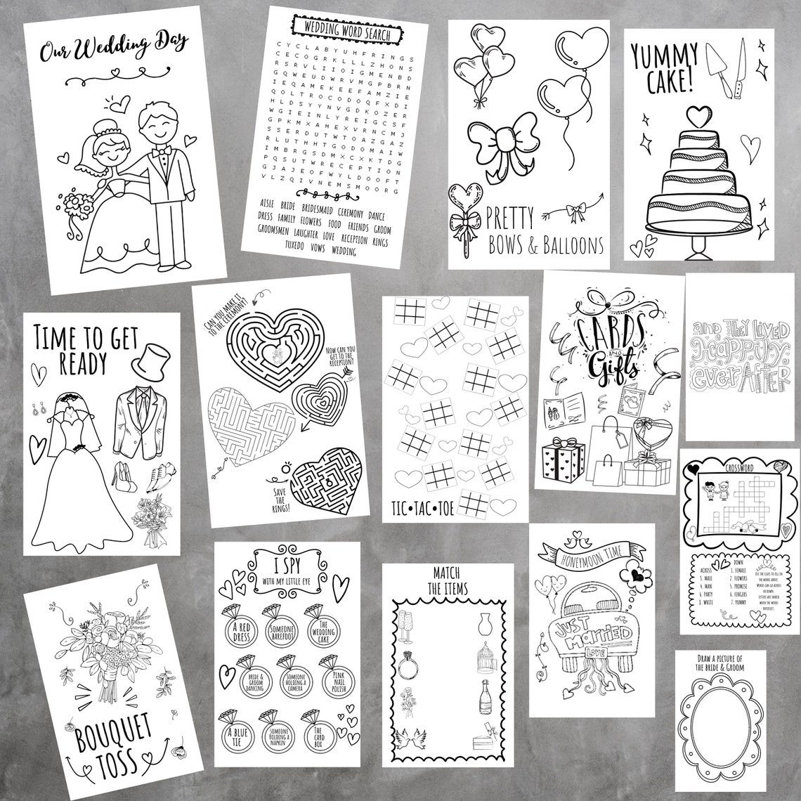 Printable Wedding Activity Pages book - Etsy