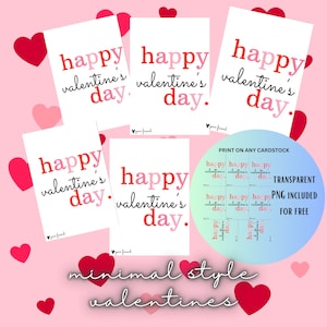 Valentine&#39;s Day Card Printable, Valentine&#39;s Day Tag, Instant Download, Gift Tag, minimalist style valentine  cards, valentines cards