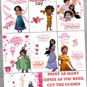 Tarjetas de San Valentín Encanto imprimibles