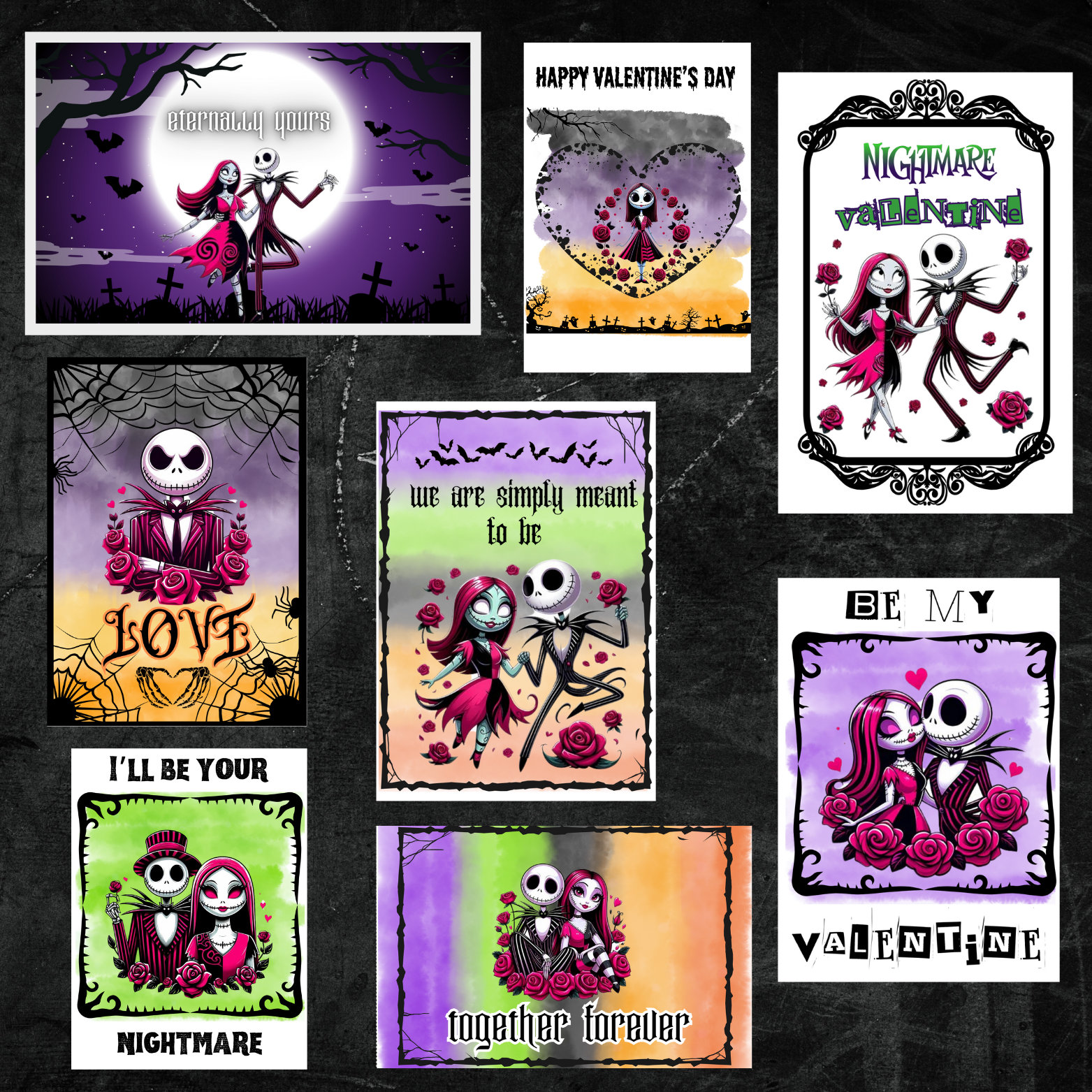 Printable Nightmare Before Christmas Valentines Card Etsy