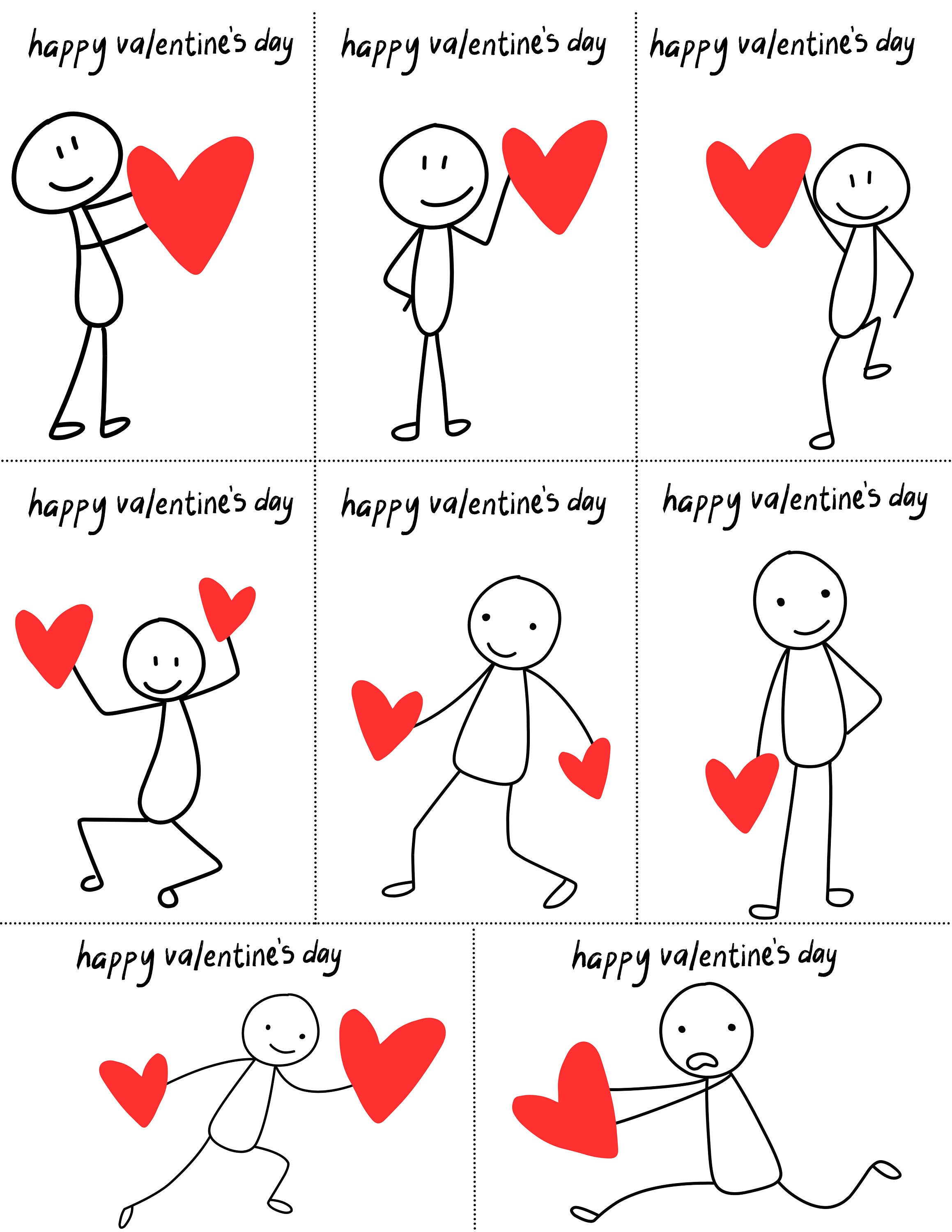 Funny Kids Valentine's Day Cards, Printable Classroom Valentines ...