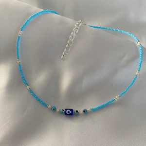Handmade Uyghur Estturkestans Seed Beads Nazar Evil eye Choker