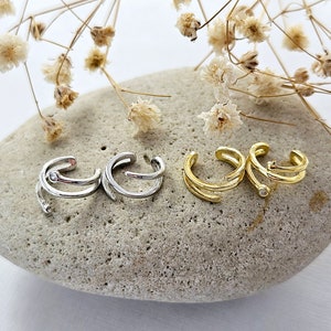 Real Sterling Silver Helix Earrings, Non Pierced Ear Cuffs, Clip On Fake Earrings, Dainty Minimalist Ear Wraps, Sparkly Cubic Zirconia Clips