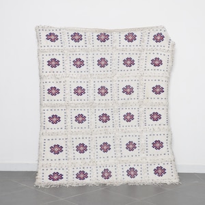 Moroccan Authentic Rug, Flatweave Moroccan Rug, Handmade Berber Carpet, Living Room Rug, Vinatge Rug, Artisanal Moroccan Rug