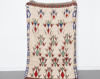 Vintage Berber Teppich: Handgefertigter Teppich aus Marokko, 190 x 120 cm
