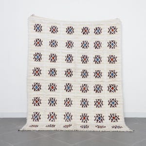 Moroccan Authentic Rug, Flatweave Moroccan Rug, Handmade Berber Carpet, Living Room Rug, Vinatge Rug, Artisanal Moroccan Rug