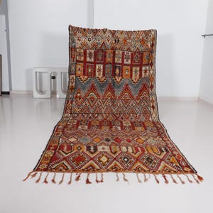 Handwoven Moroccan Kilim Rug: 14.5x6.6 ft, Colorful Berber Wool Carpet