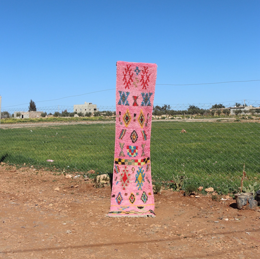 Pink Runner Rug Stripped Runner Rugboujaad Rug Runner Rug Etsy