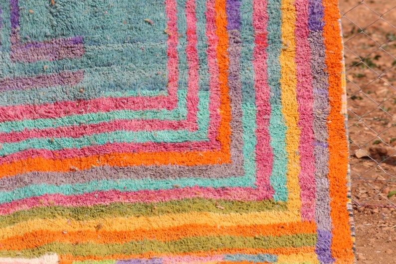 Colorful Moroccan Rug, Custom Fabulous Boujad Rug, Azilal rug, Abstract Multicolored Carpet, Handmade Moroccan Rug, Bohemian rug